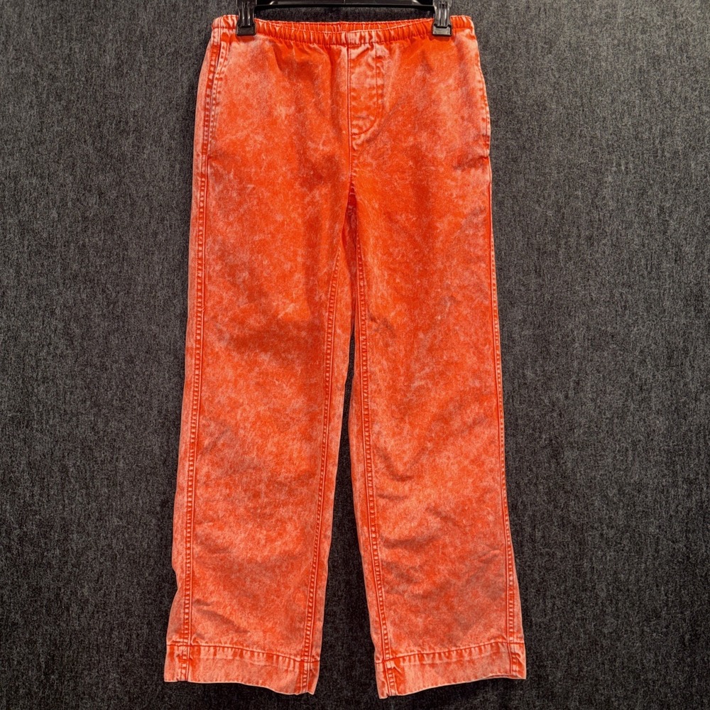 BDG Urban Outfitters Orange‎ Acid Wash Wide Leg Pants Size XS Drawstring Grunge
